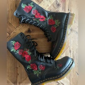 Dr Martens Floral Embroidered Boots
